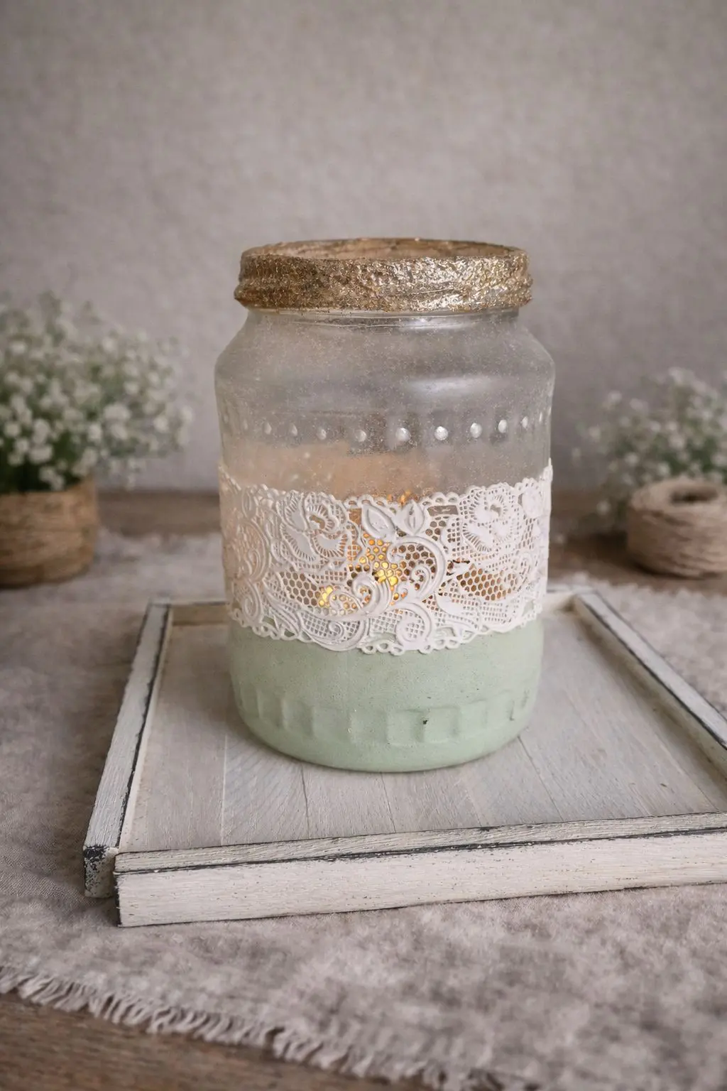 windlicht salbeigrün