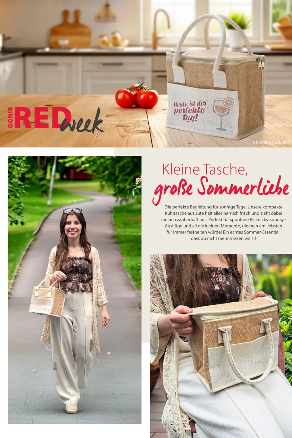 Aktion RedWeek 2026-1. Seite mit Tragebild der Kühltasche