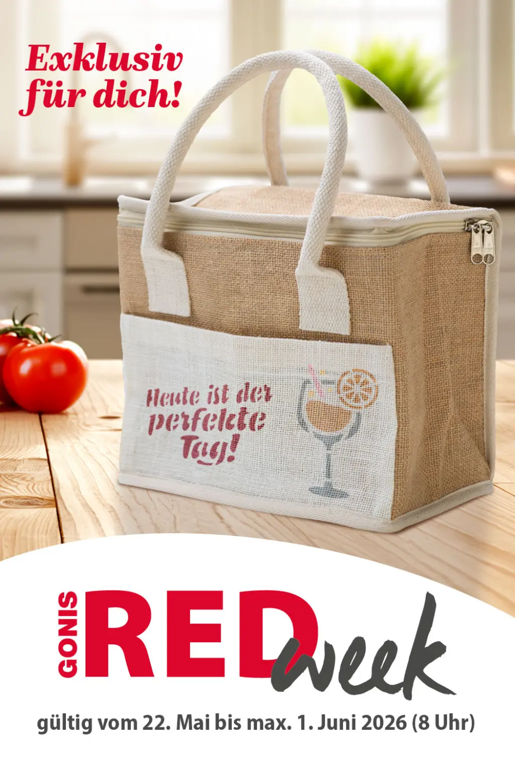 Aktion RedWeek Onlinebild Kühltasche aus Jute