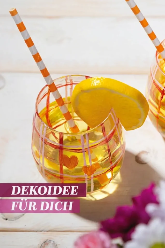 Sommerliches Glas mit GlasDecor von Gonis gestaltet