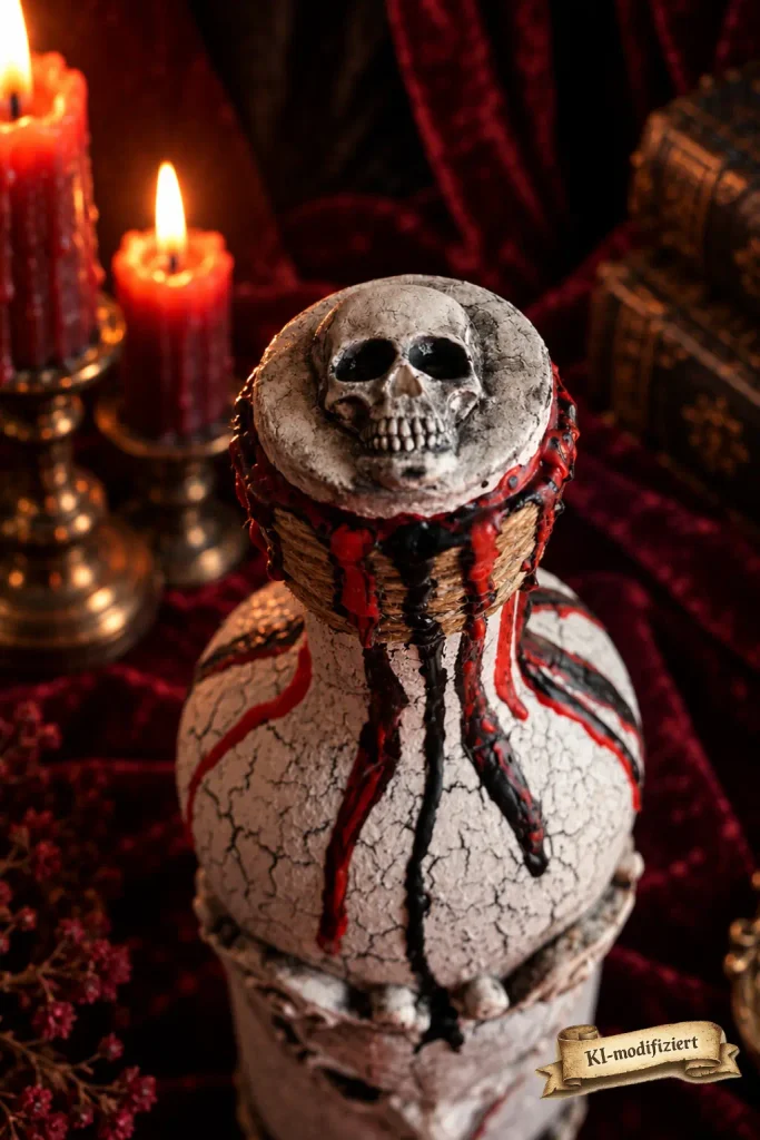 Venezianische Memento-Mori-Flasche Verschluss von oben