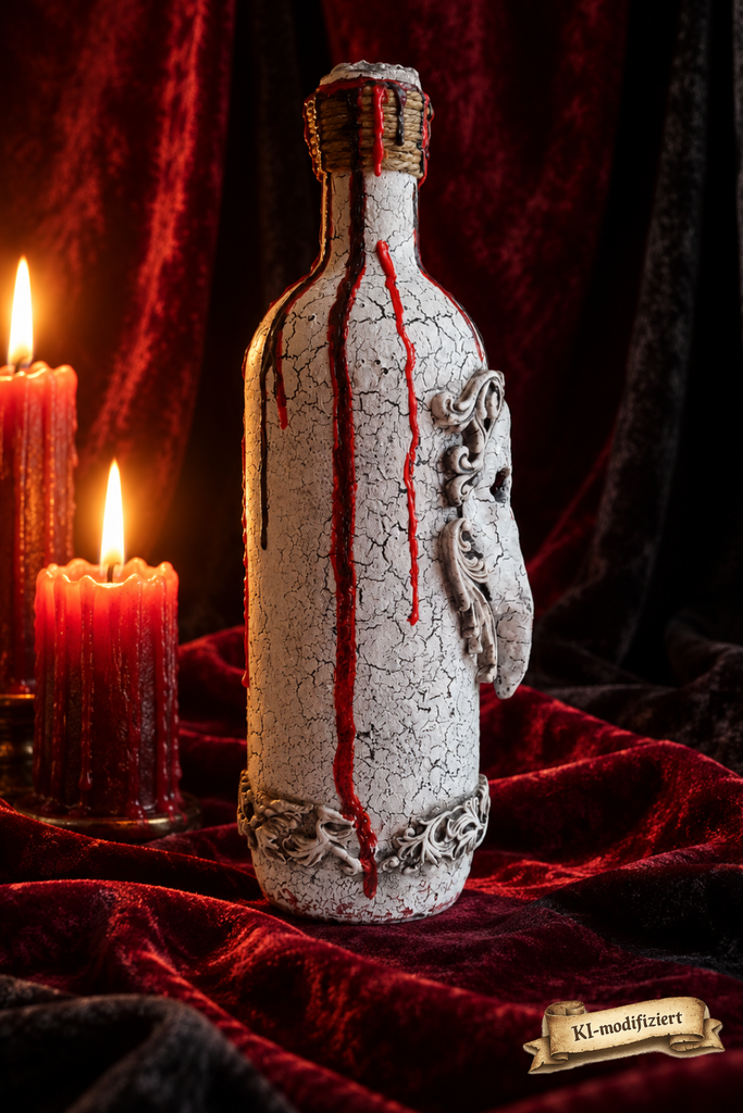 Venezianische Memento-Mori-Flasche von links