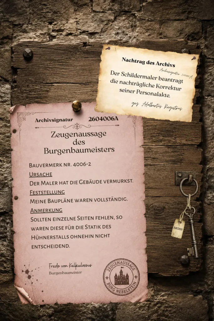 Story zu Archivsignatur 2604006A Burgenbaumeister Zeugenaussage