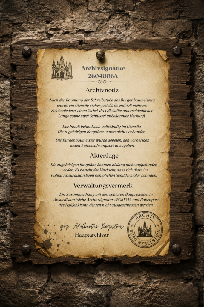 Was bisher geschah - Archivsignatur 2604006A