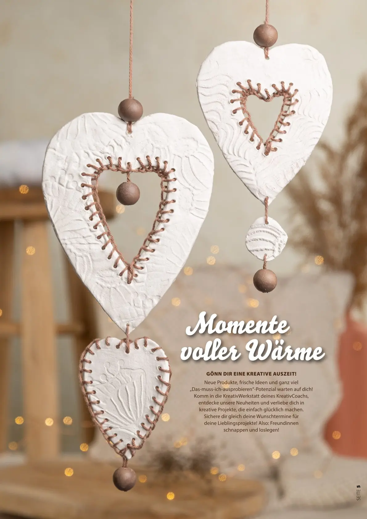Herzen-Mobile aus dem Herbst-Trendheft
